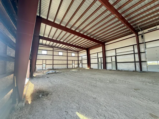 Garage with metal wall