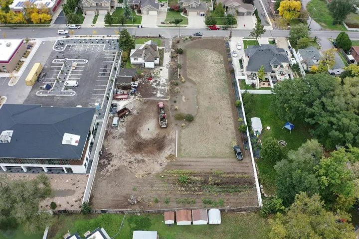 Aerial view of residential area