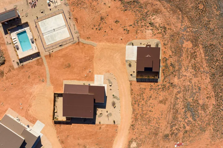 Bird's eye view of a pool area