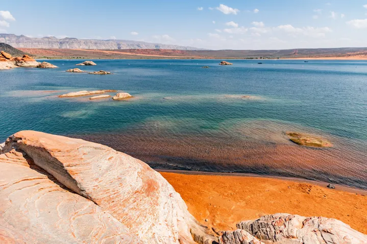 Water view featuring mountains
