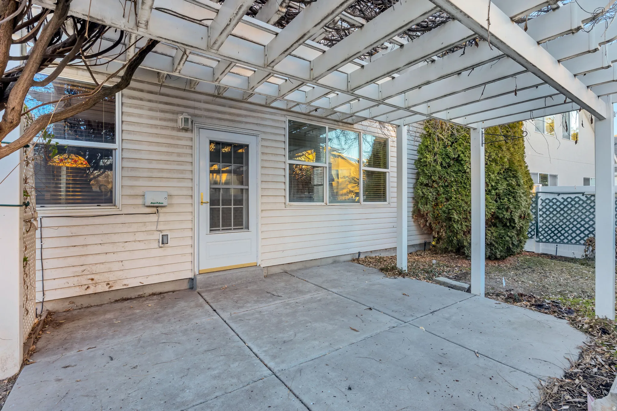 View of patio with a pergola