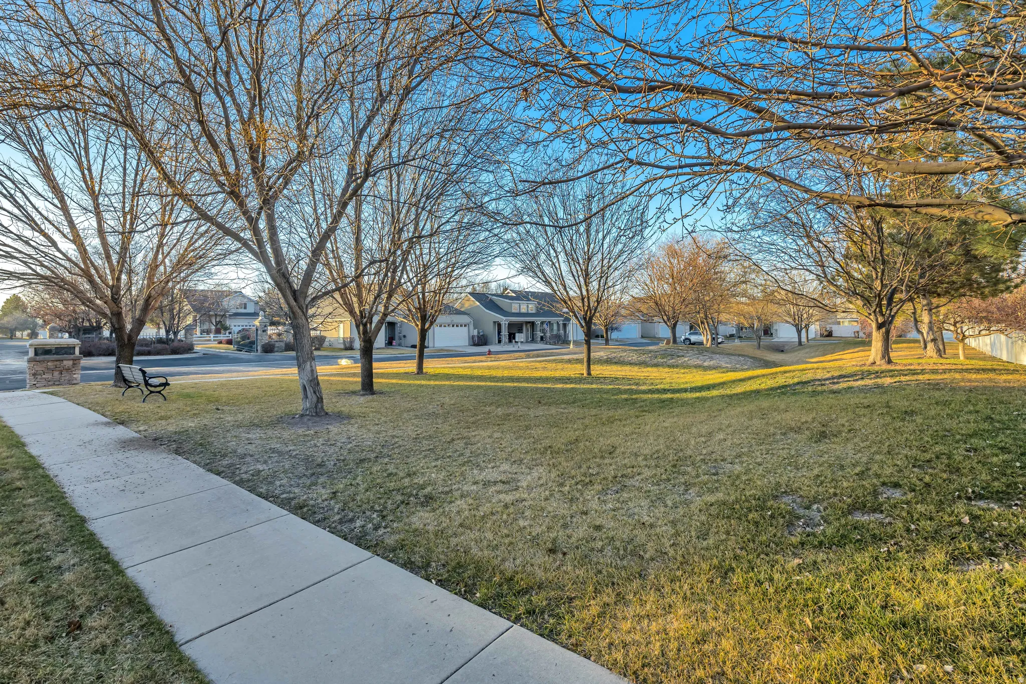 View of grassy yard with a residential view