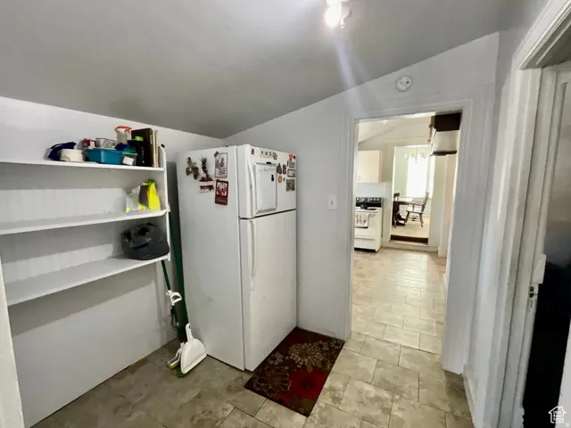Kitchen with white appliances