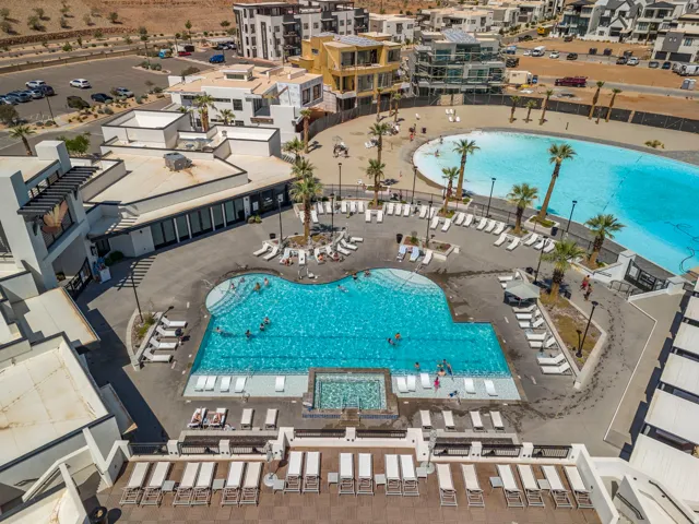 Bird's eye view of a pool