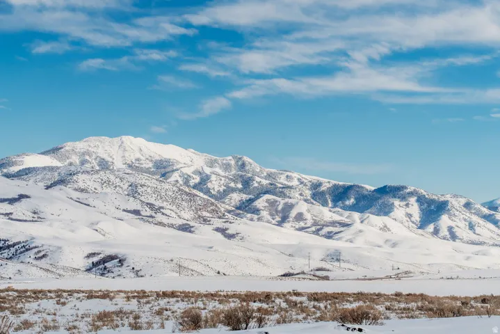 View of west mountains in winter.