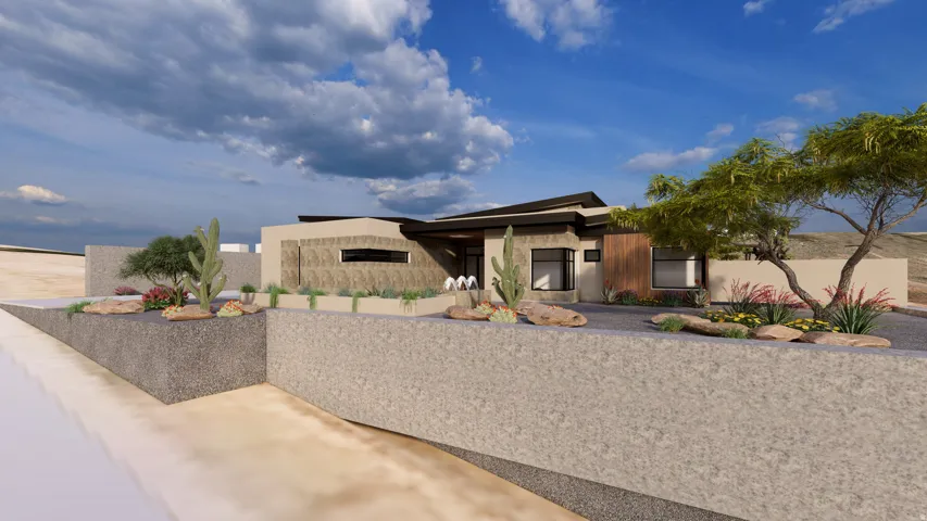 View of front of home featuring stucco siding