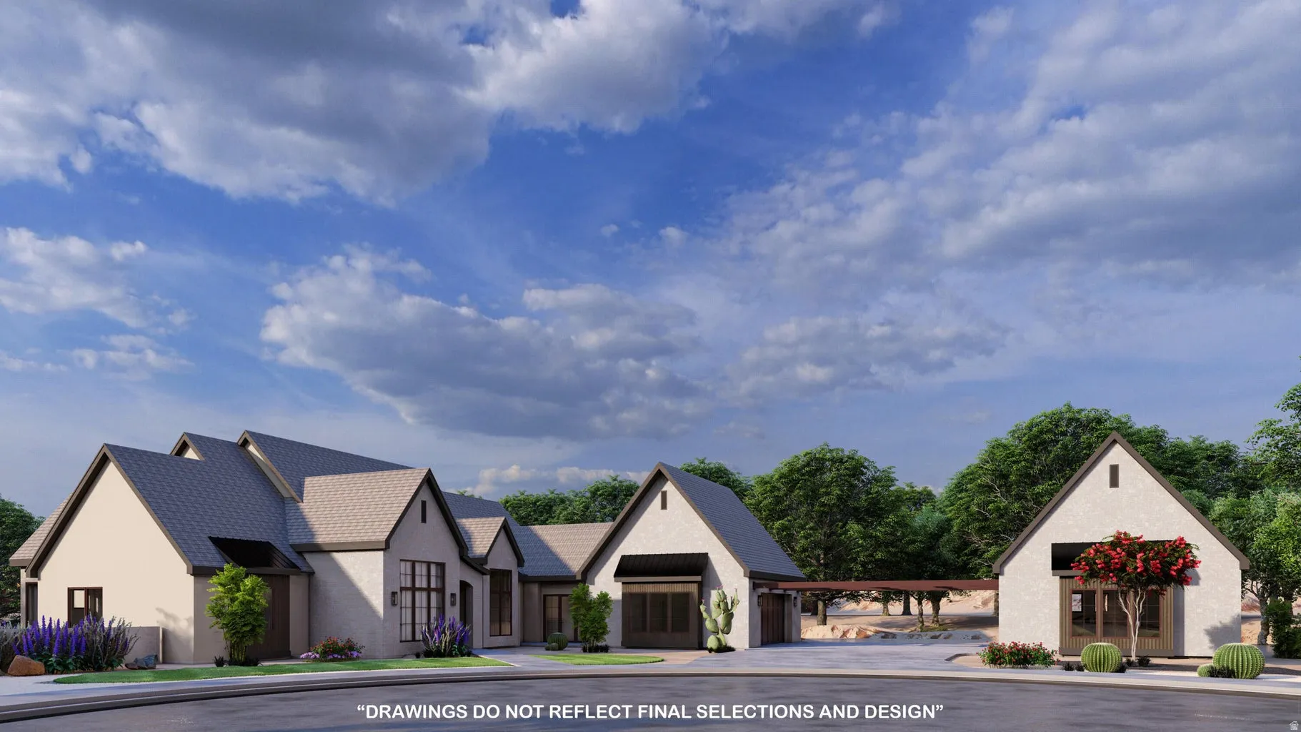View of front of property with stucco siding