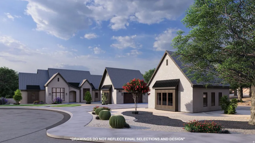 View of building exterior with curved driveway