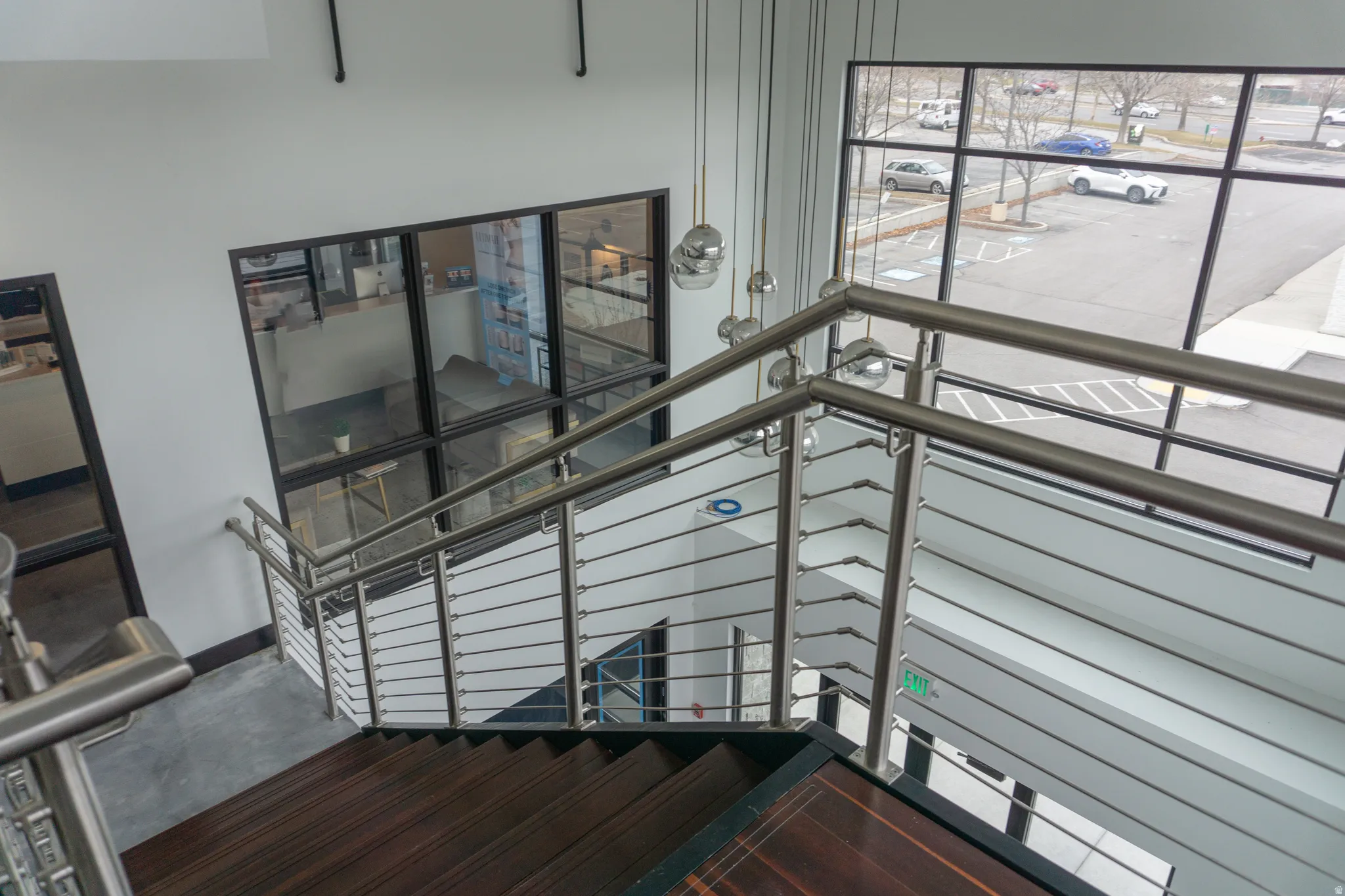 Stairway featuring baseboards