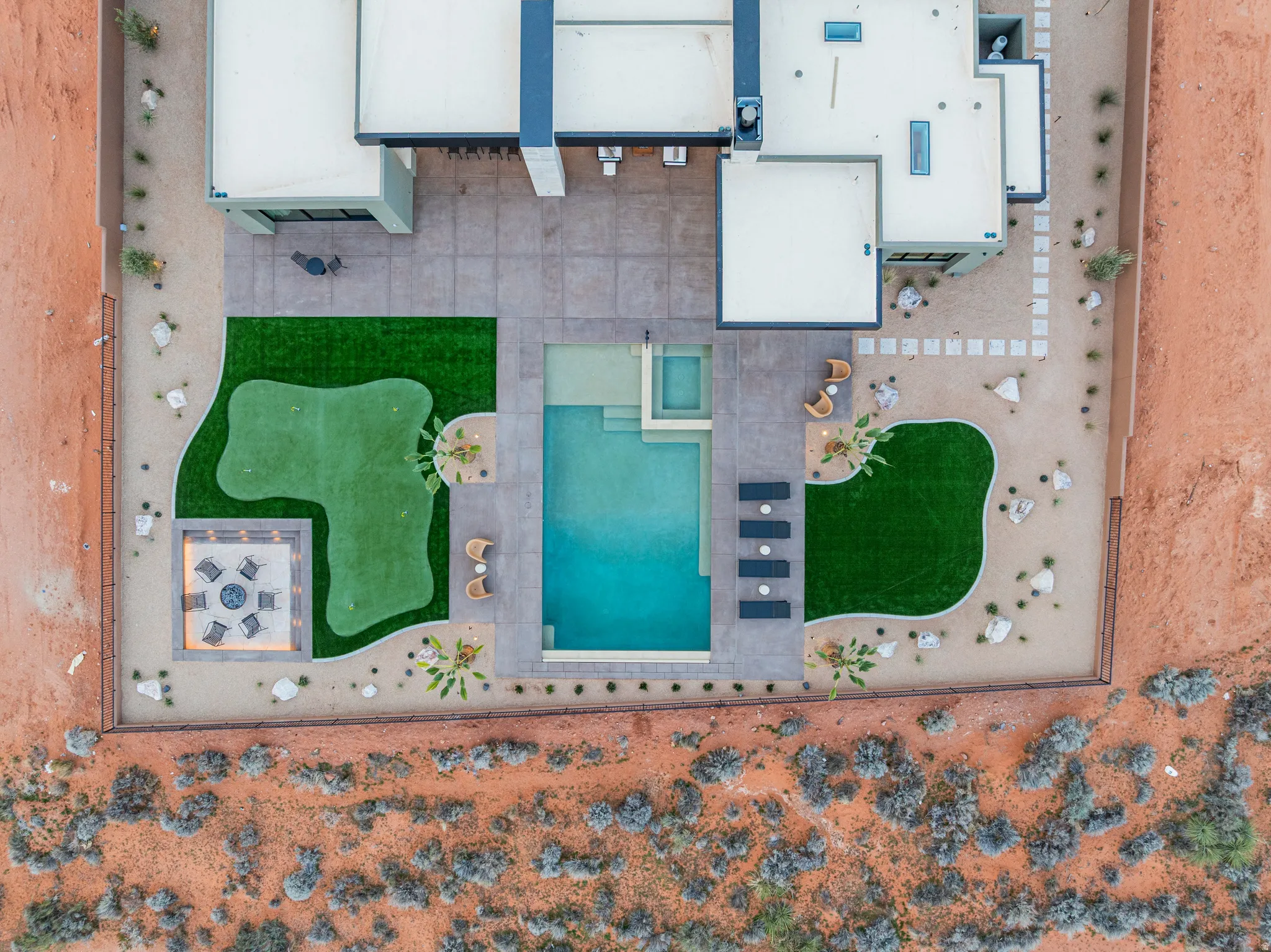Bird's eye view of a Backyard