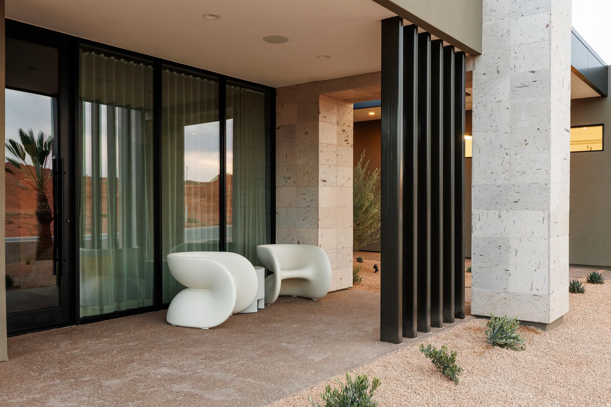 Casitas Private Patio with Custom Metal Accents