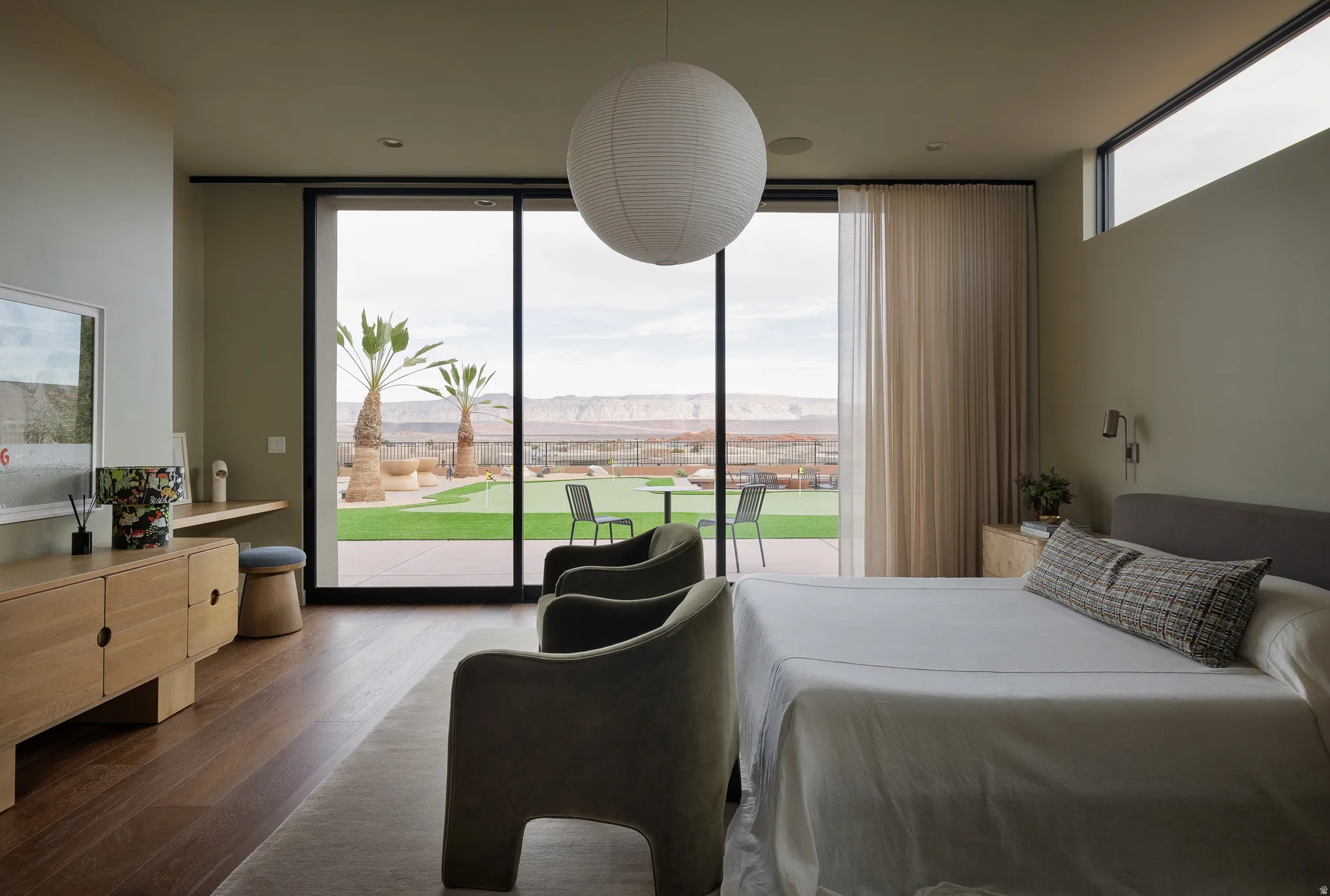 Bedroom 3 with Expansive Views, Huge Slider, and Speakers