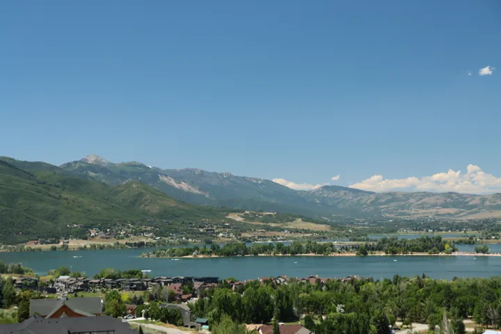 Water view with a mountainous background