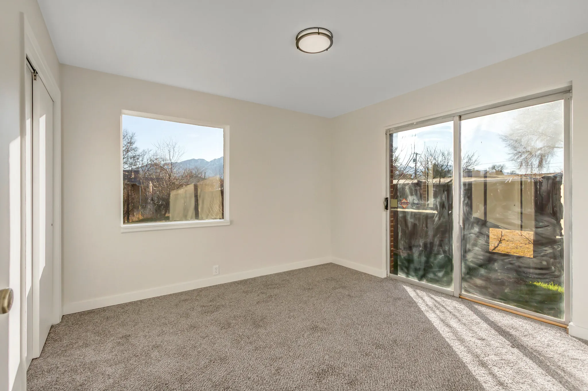 Spare room with light colored carpet and healthy amount of natural light