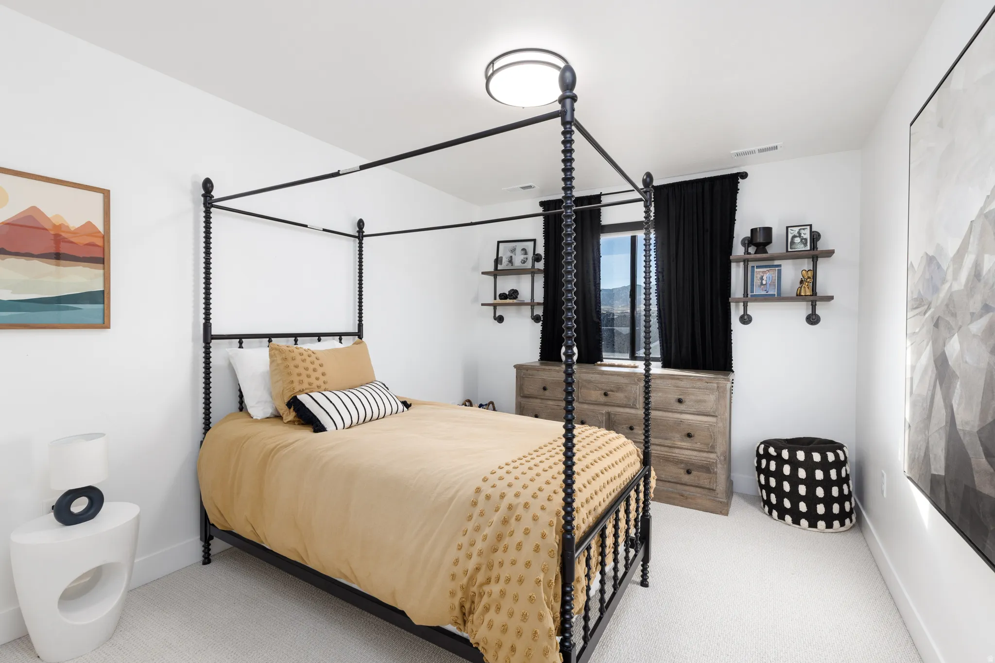 Bedroom with carpet