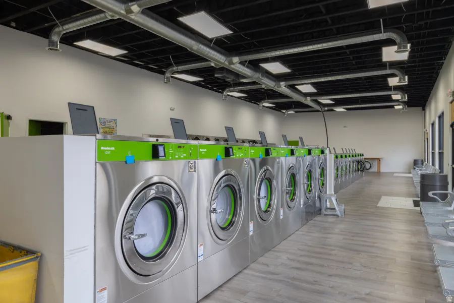 Laundry room featuring washing machine and dryer