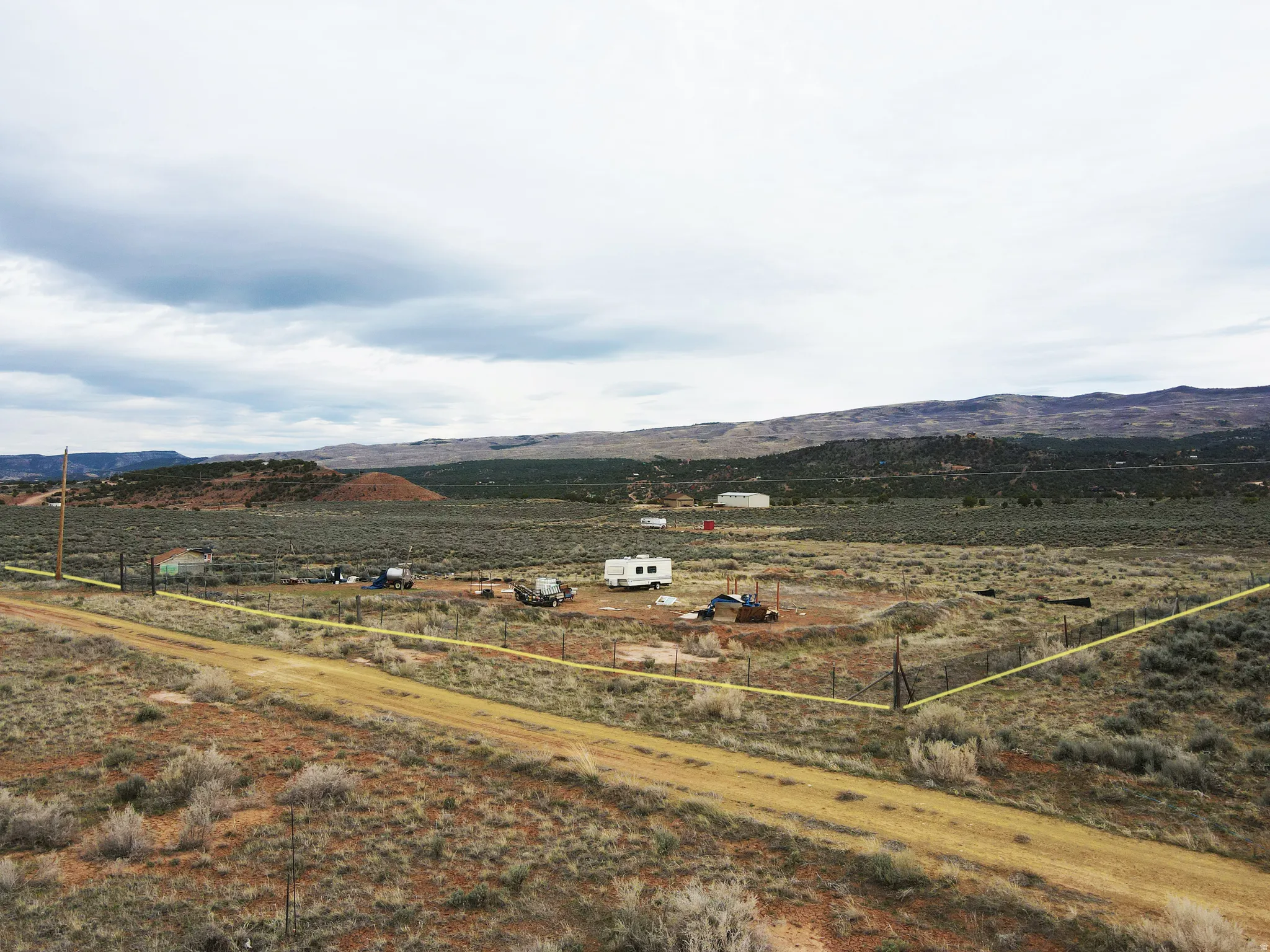 Mountain view with rural landscape