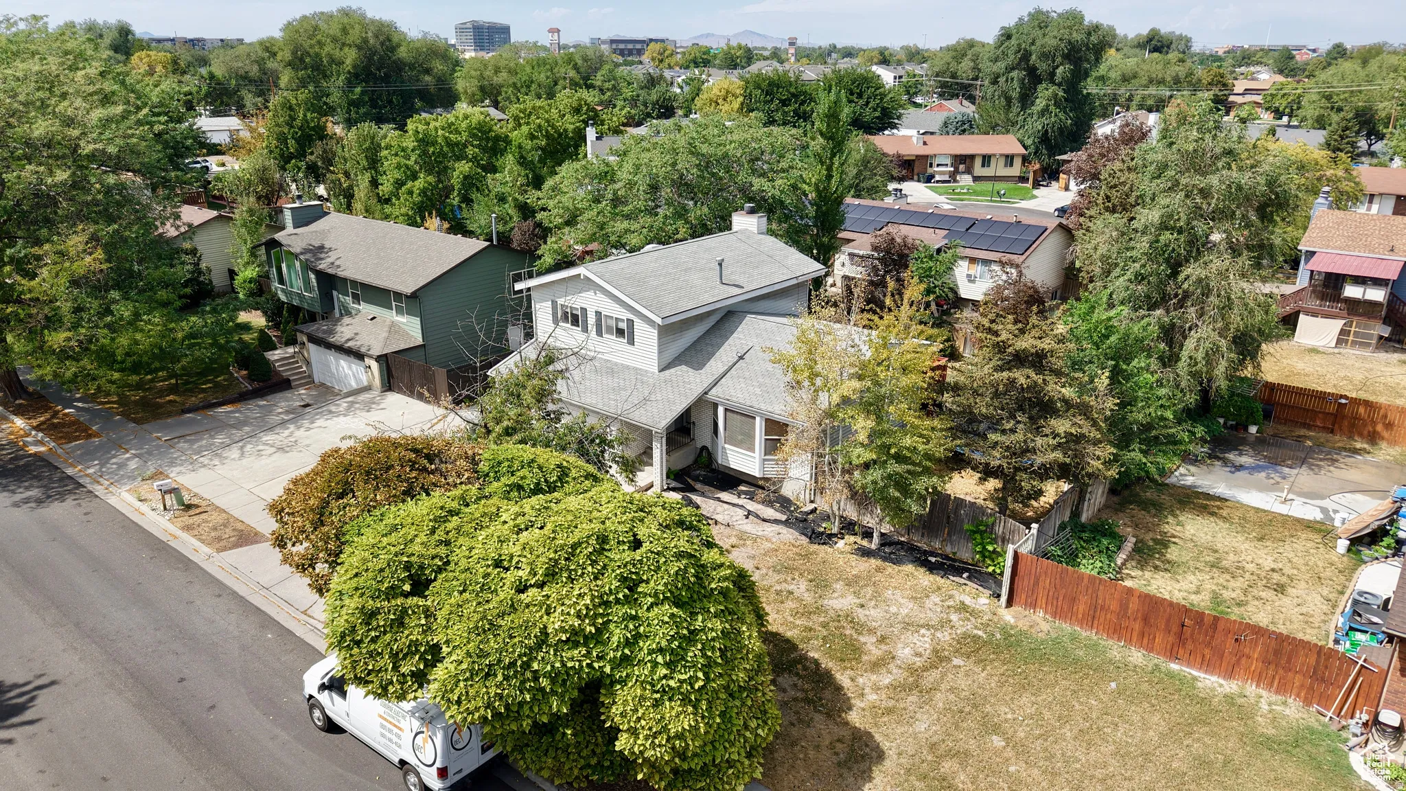 Aerial view of residential area