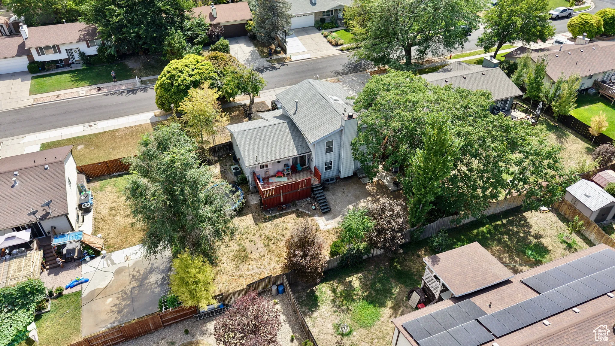 Aerial view of residential area