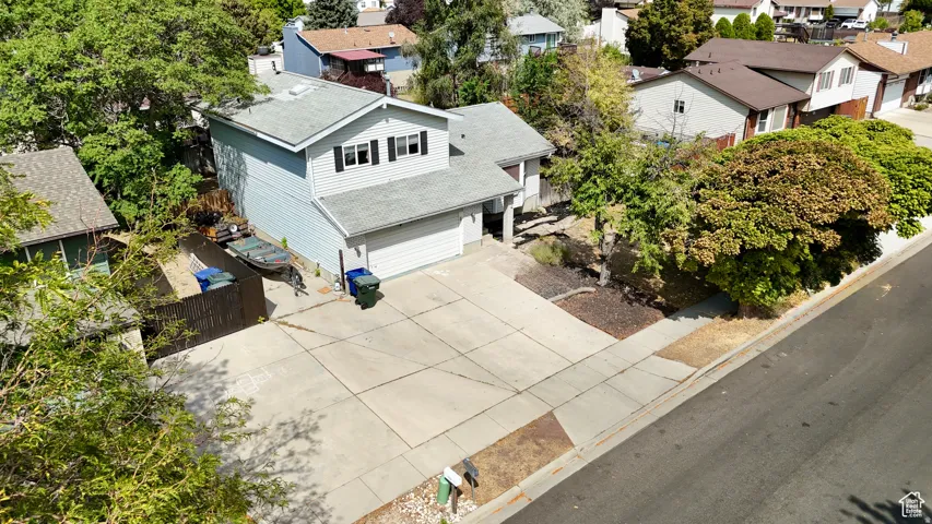 Aerial view of residential area