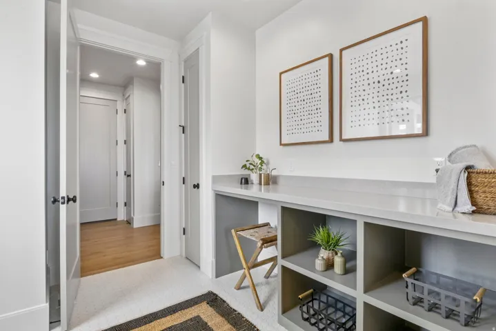 Hall featuring recessed lighting