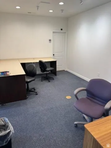 Office space with recessed lighting