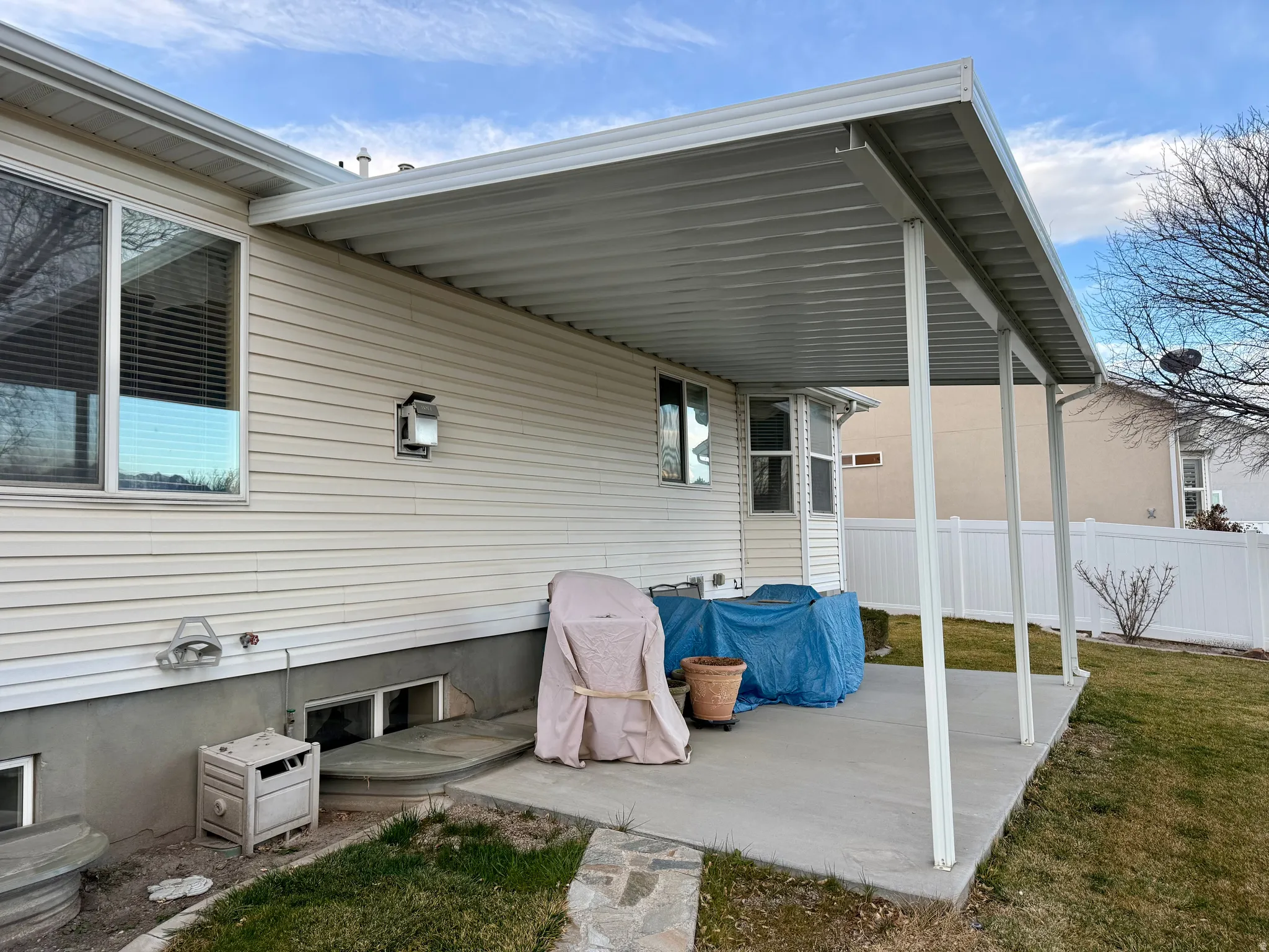 View of patio featuring grilling area