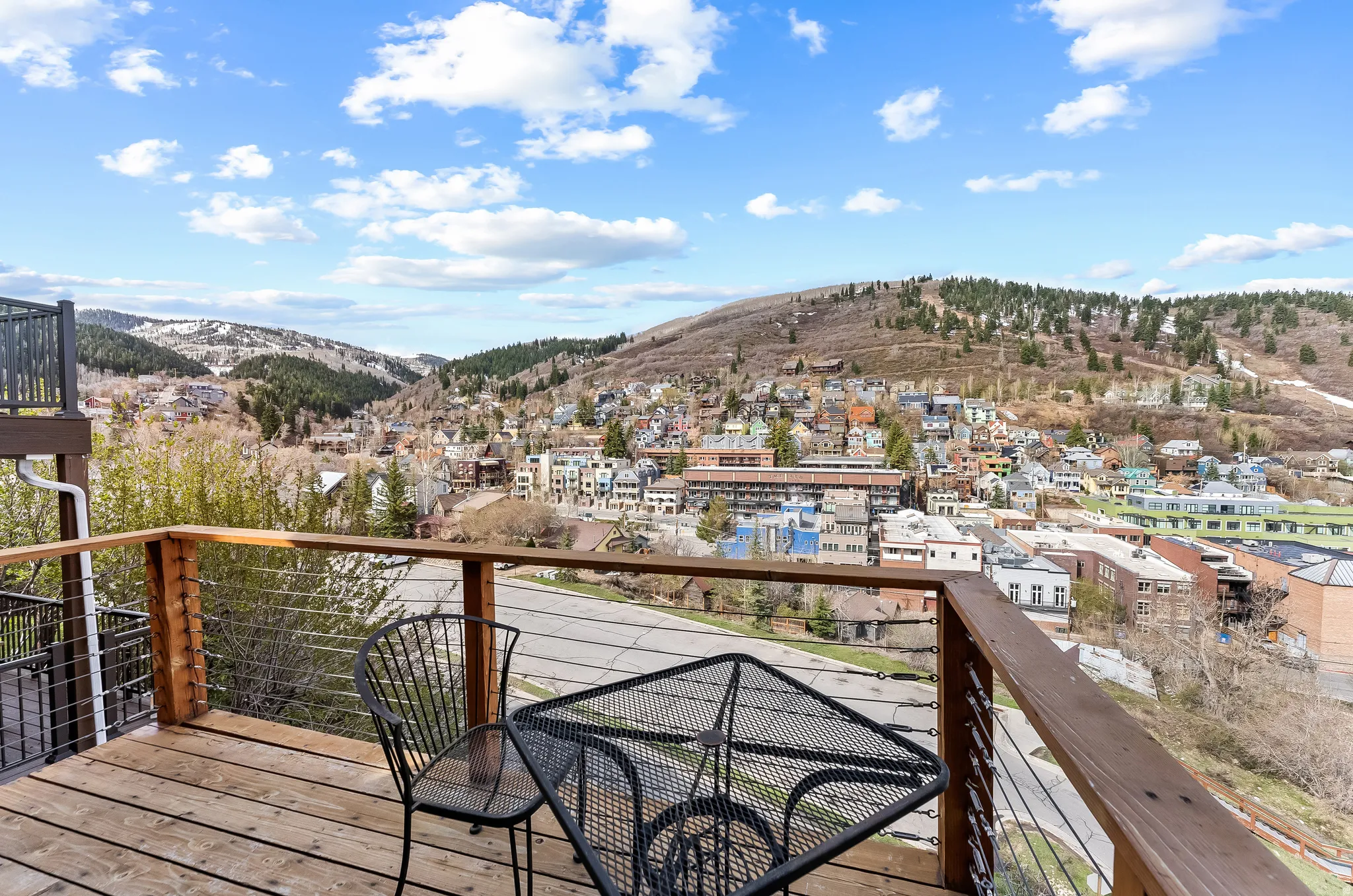 Balcony with a mountain view and a residential view