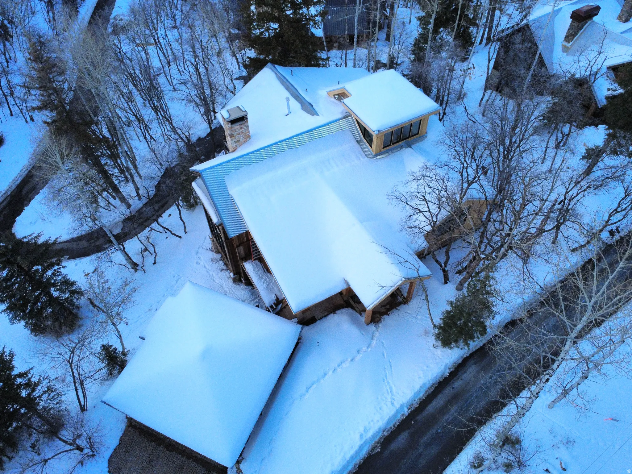 View of snowy aerial view