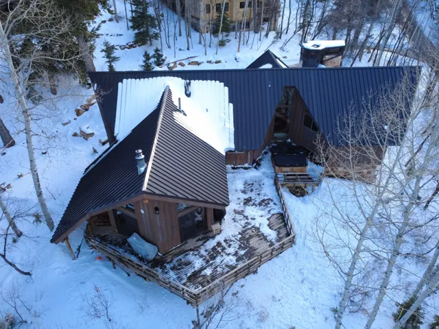 View of snowy aerial view