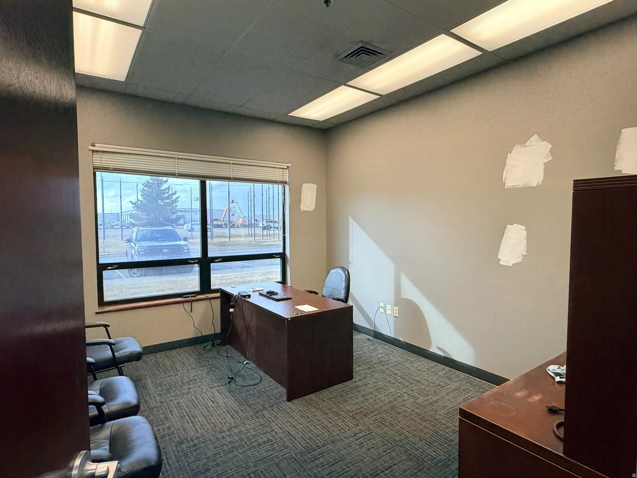 Office with a drop ceiling