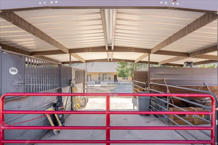 View of horse barn