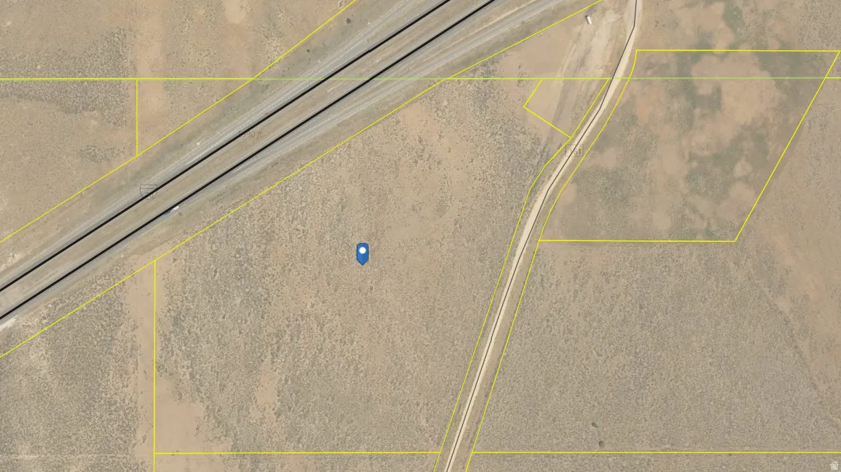 Aerial overview of property's location featuring property boundaries highlighted