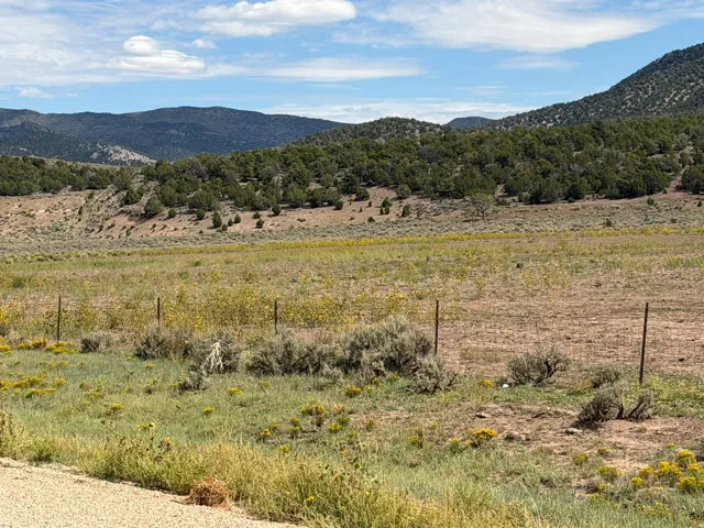 Expansive land parcel featuring natural shrubbery and distant mountainous terrain