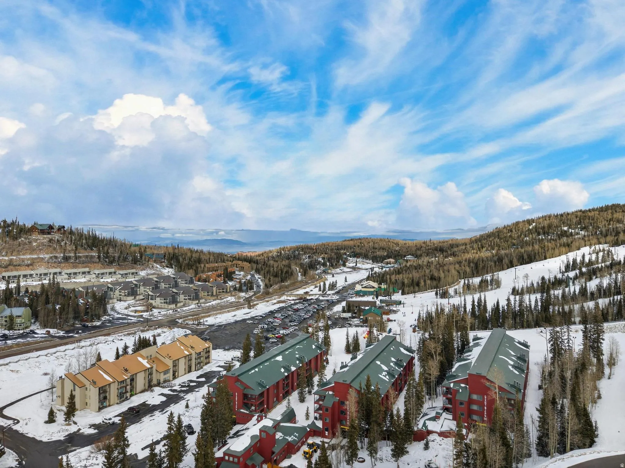 View of snowy aerial view