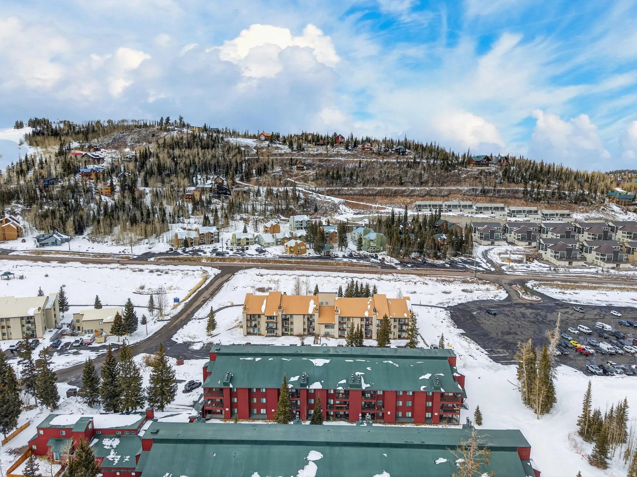 View of snowy aerial view