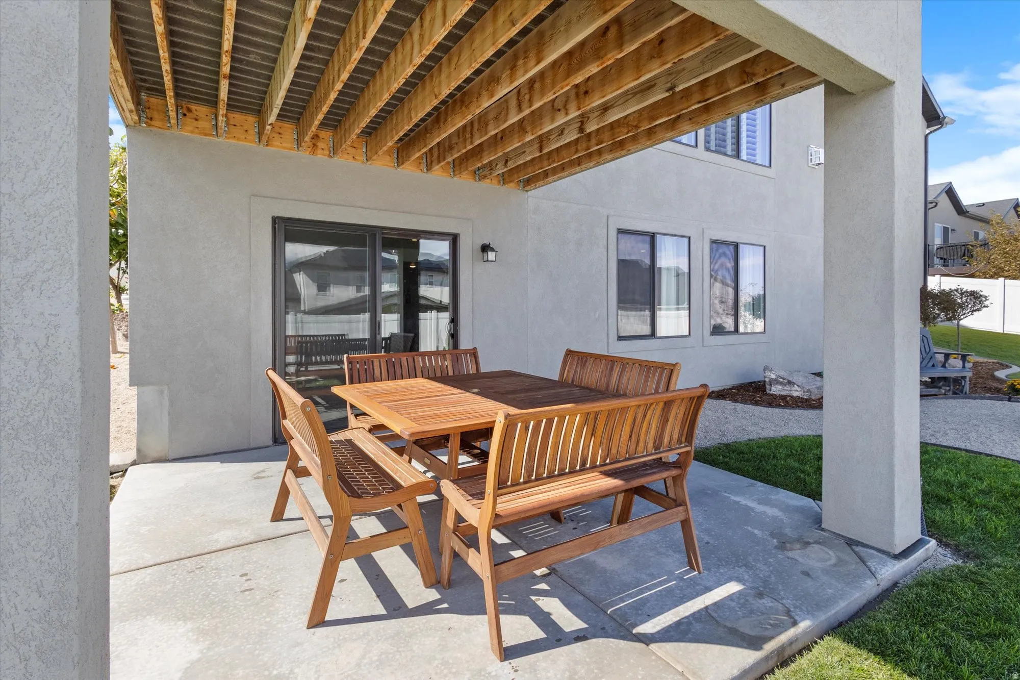 View of patio featuring outdoor dining space