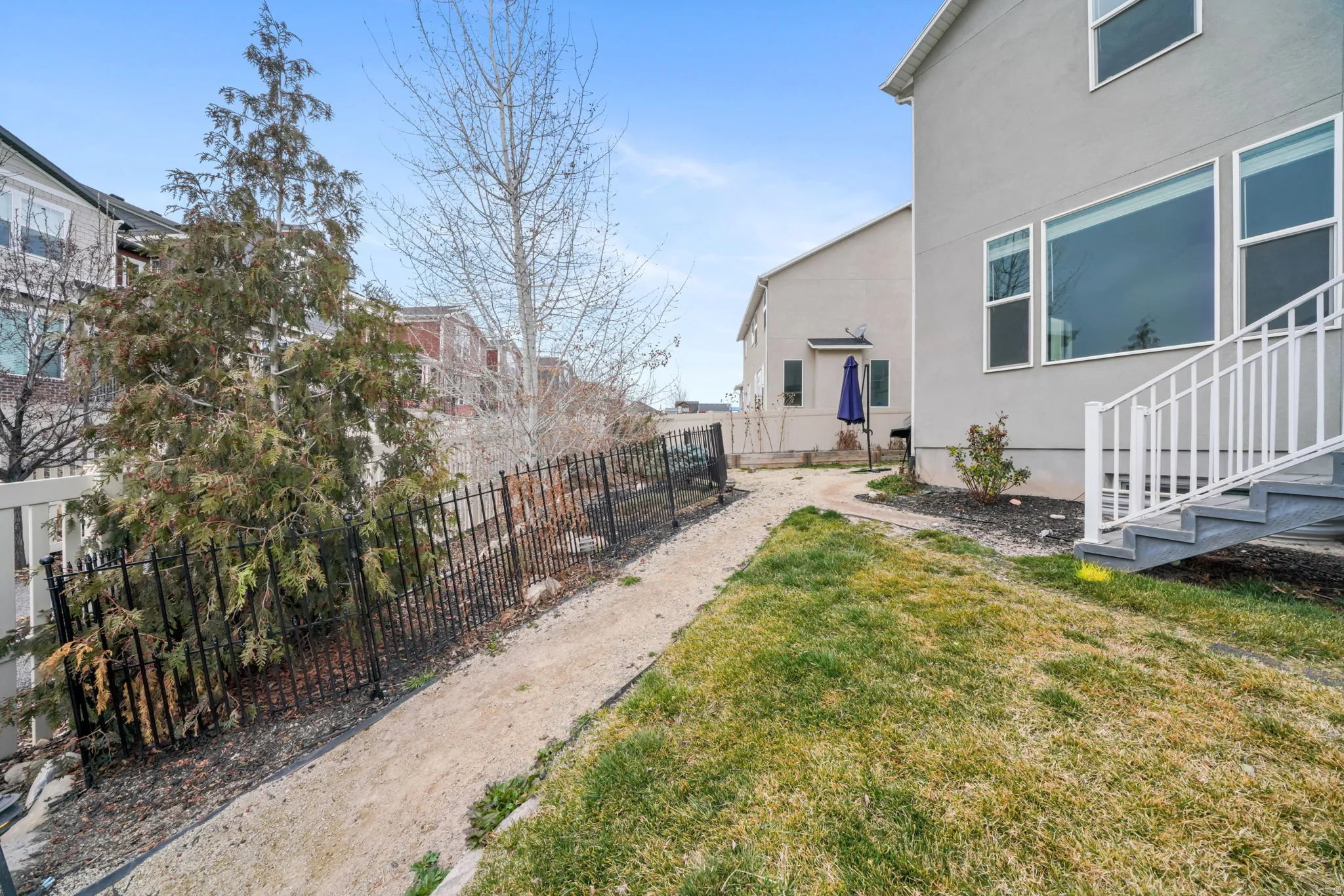 View of fenced yard
