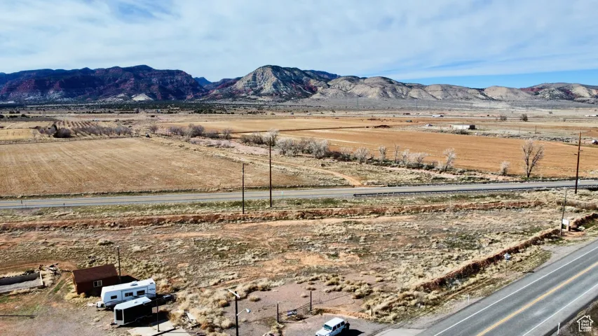 View of mountain background with rural landscape