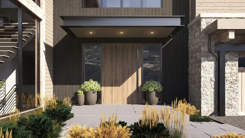 Property entrance featuring a patio area