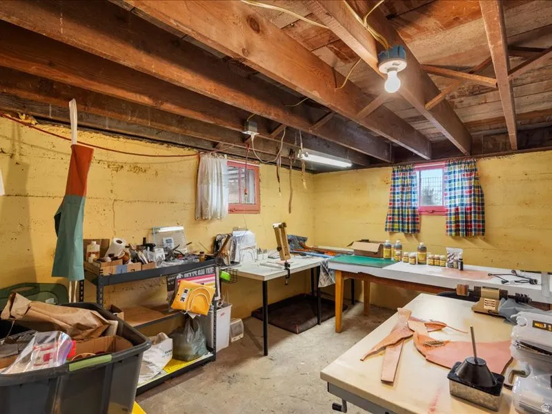 Unfinished Basement Bedroom