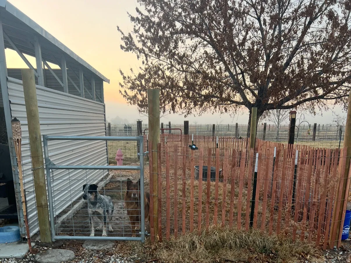 View of yard with a gate