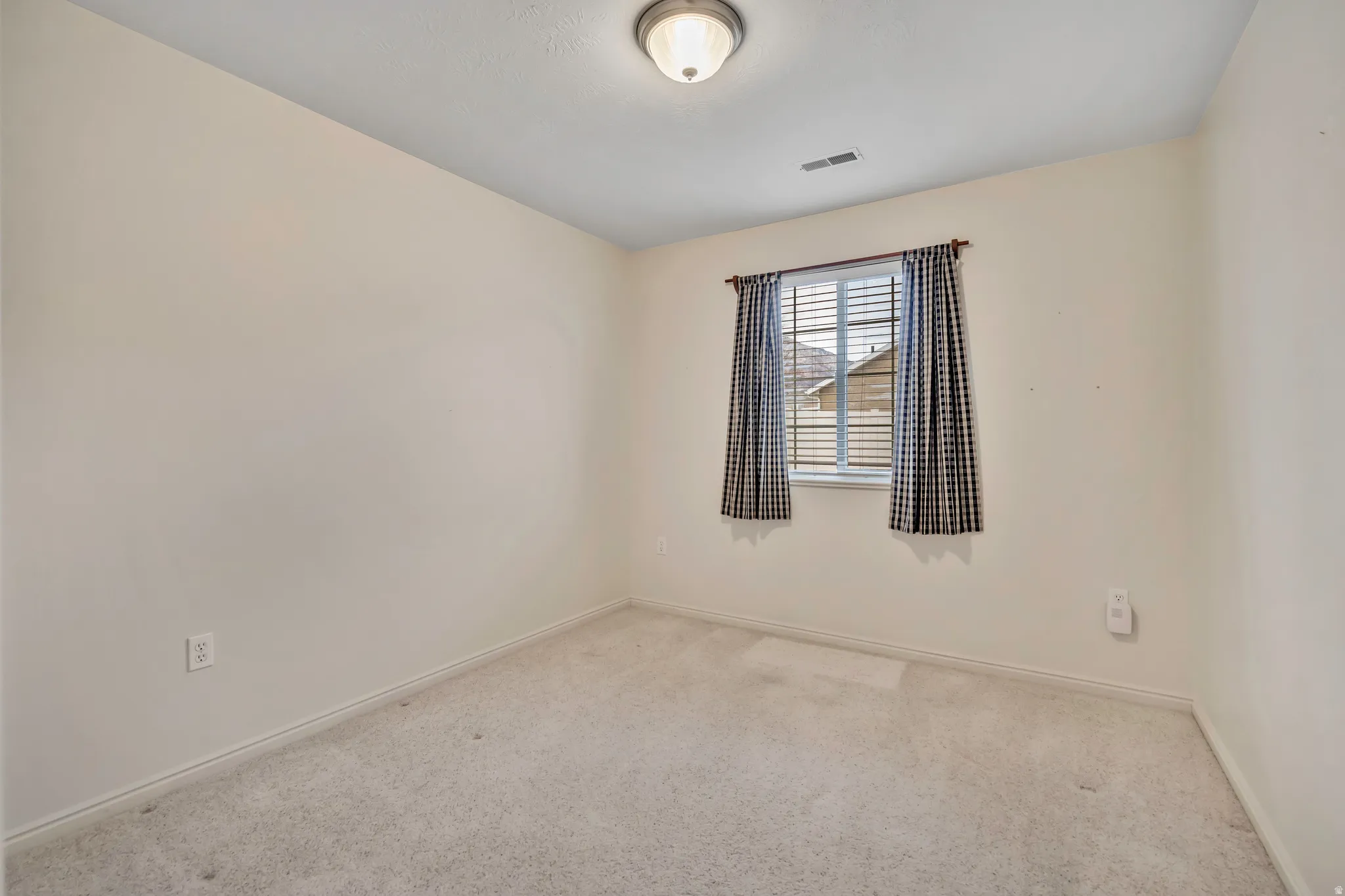 Carpeted empty room with baseboards