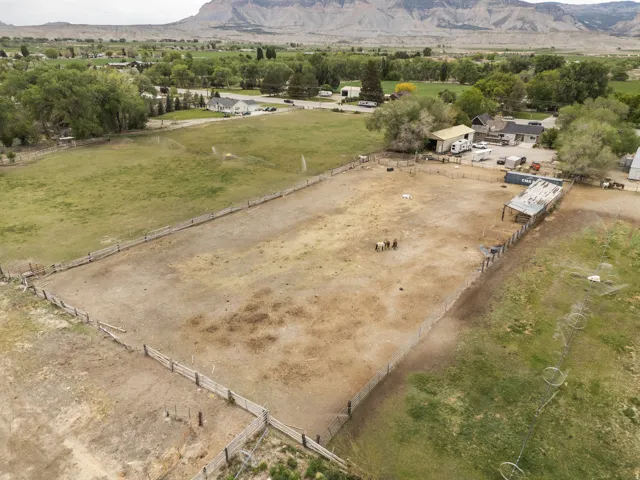 Aerial view of sparsely populated area featuring mountains