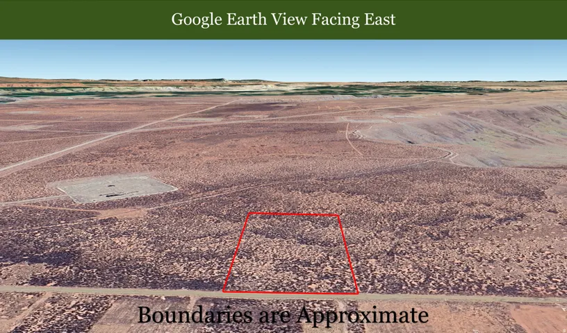 View of rural area featuring a desert landscape and property boundaries highlighted