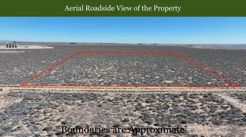 View of rural area with a desert landscape and property boundaries highlighted
