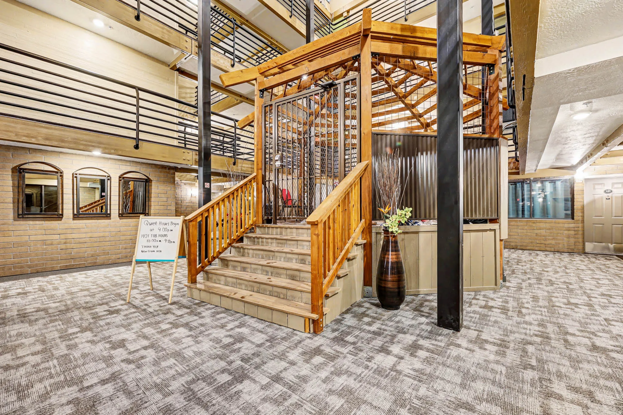 Hot Tub steps away from unit!