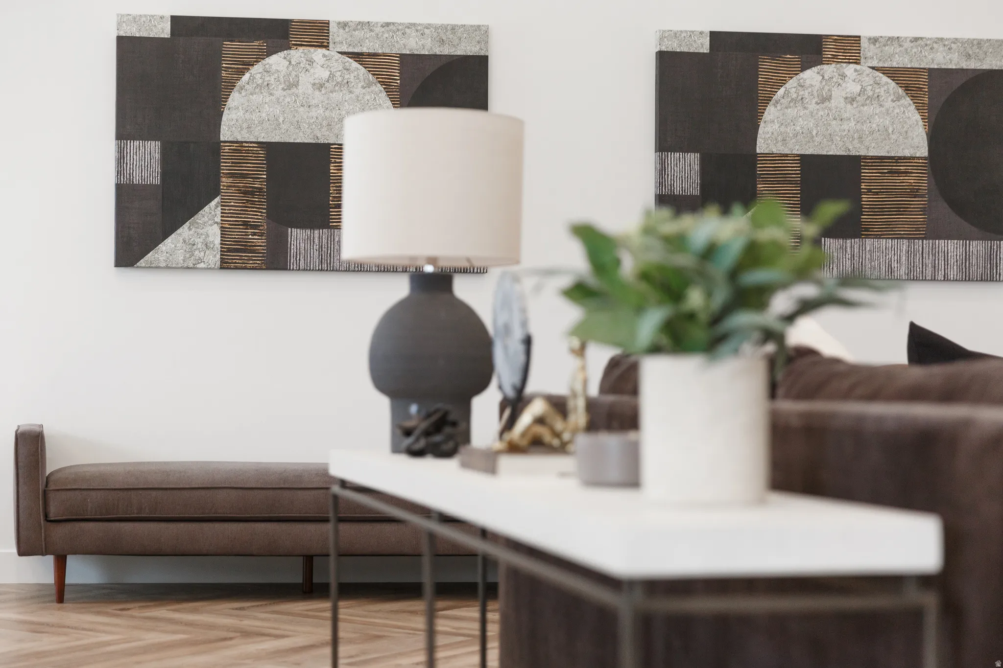 Detailed view of parquet floors