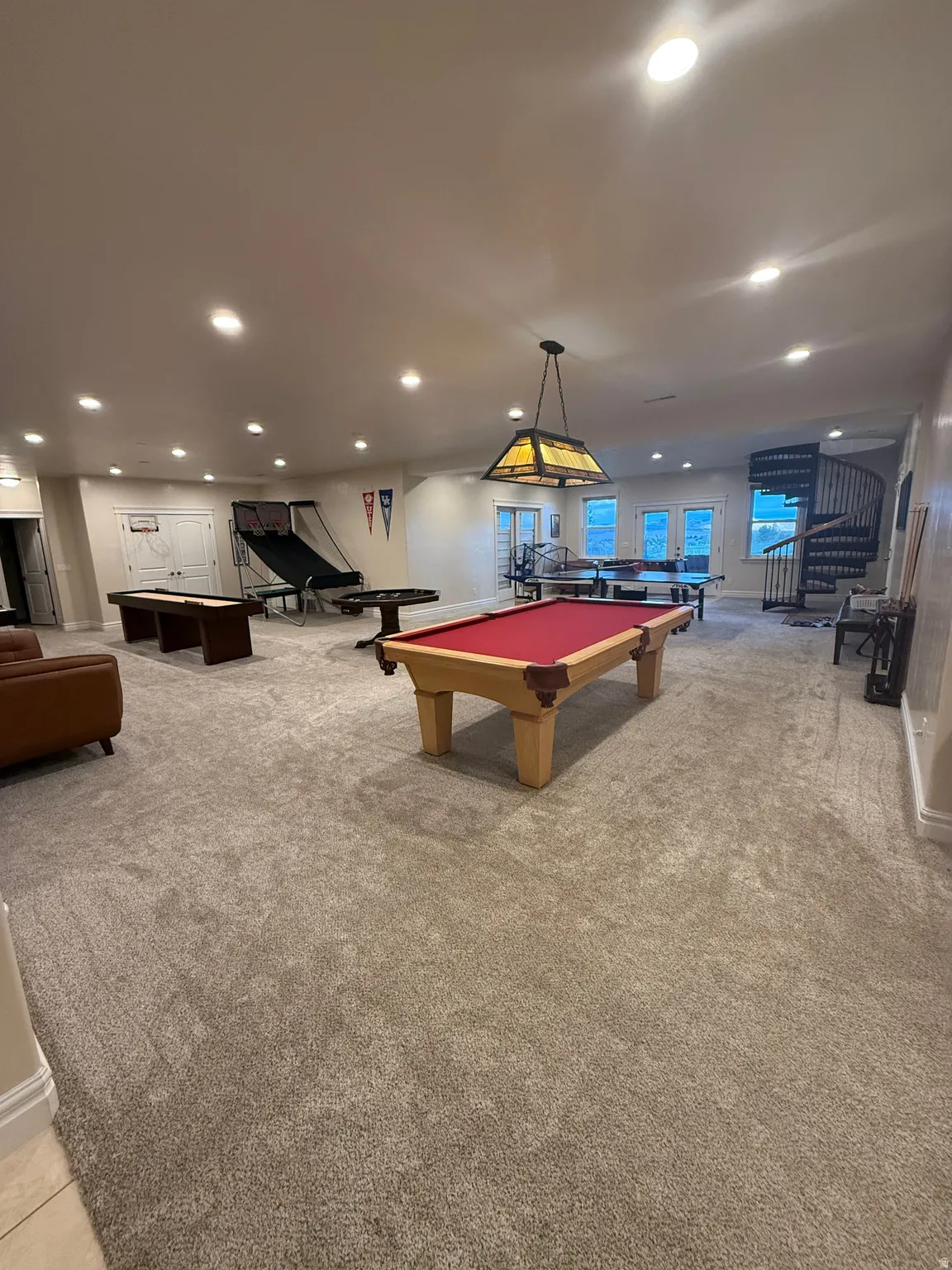 Recreation room featuring recessed lighting and pool table