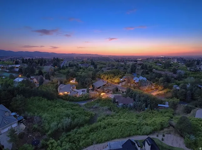 Aerial view of residential area